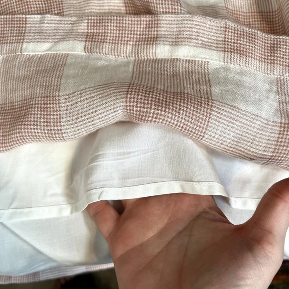 First Monday Anthropologie Plaid Linen Dress Small Lined Long Sleeve Shirt Dress - Picture 11 of 11